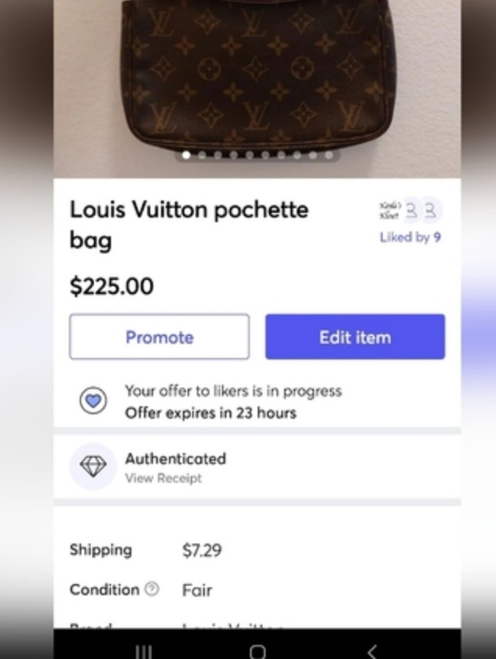 SEND OFFERS Louis Vuitton Pochette Bag - Picture 11 of 12